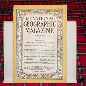 Vintage National Geographic Magazine March 1926